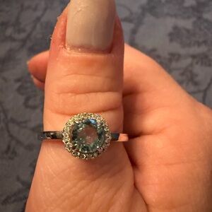 Elegant Silver and Blue Gemstone Ring